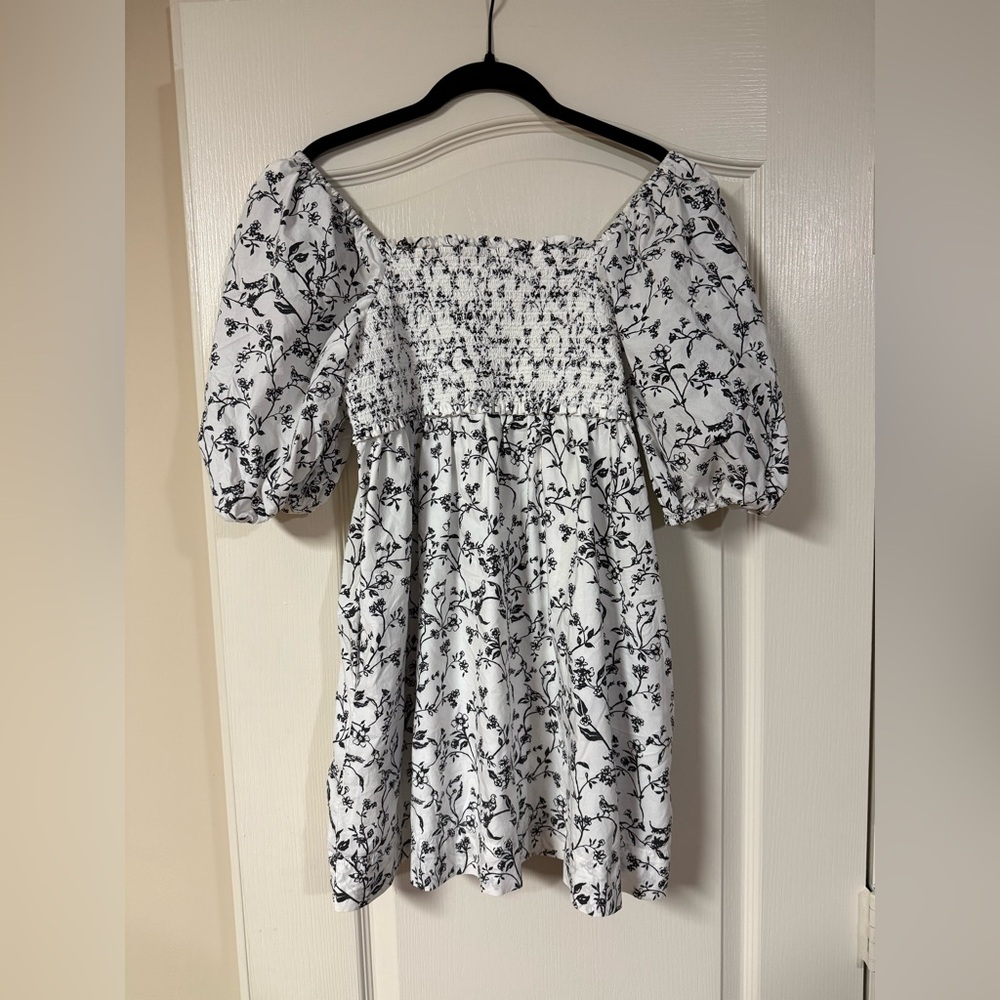 Puff Sleeve Babydoll Dress with pockets